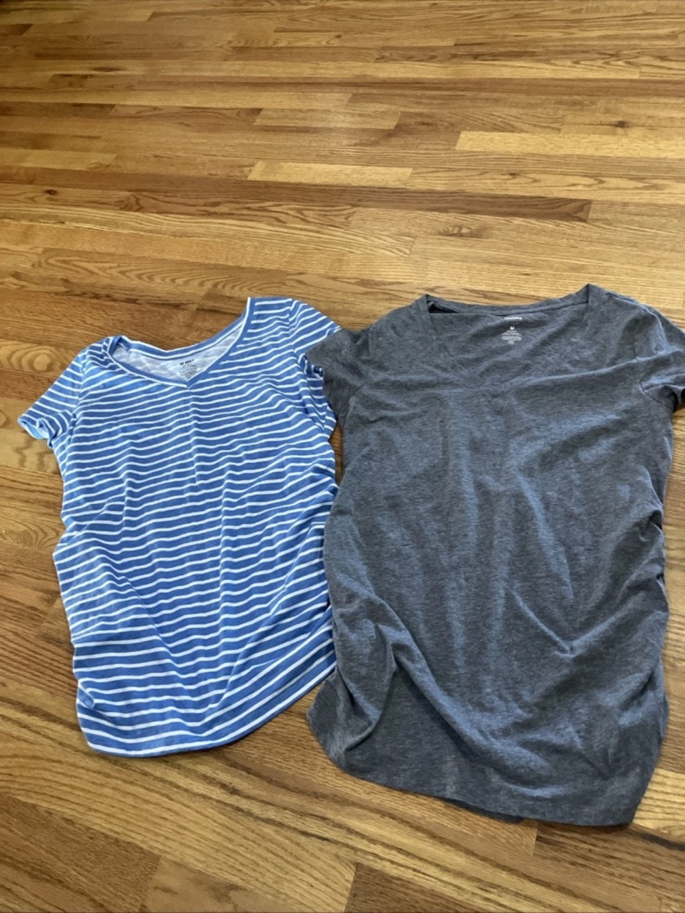Sonoma Blue Stripe & Gray Maternity Short-Sleeve Tees Sz M EUC